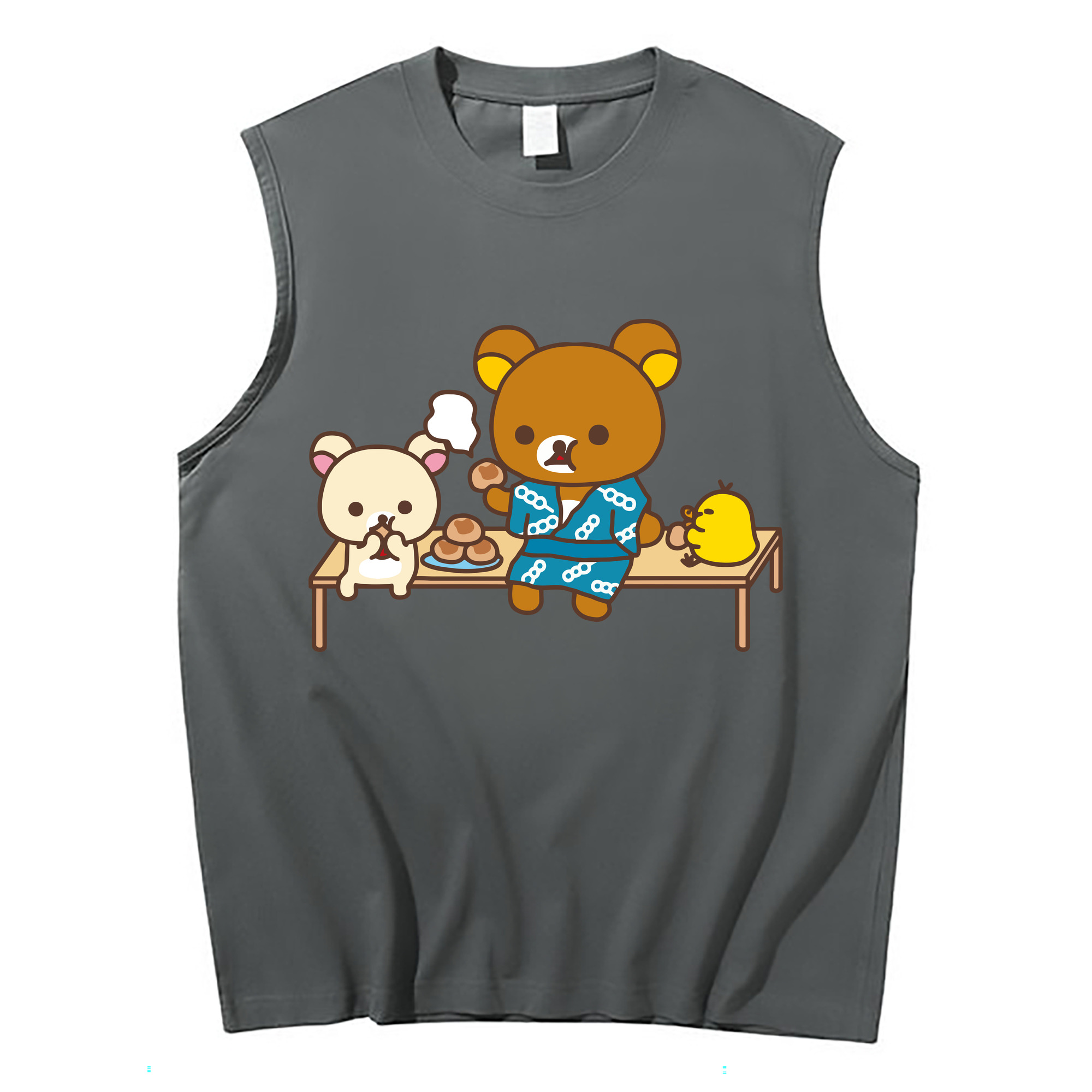 （画像用） リラックマ リラックマ キイロイトリ Rilakkuma Korilakkuma Kiiroitori コットン100％タンクトップ（フロントプリント）